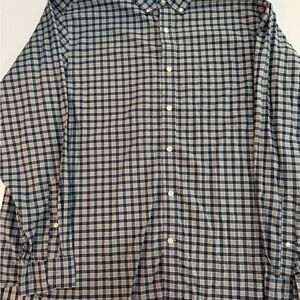 Vineyard Vines Navy and White Plaid Button-Down Shirt